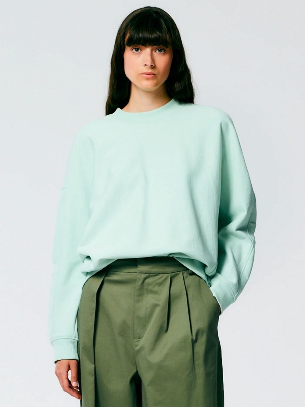 Tibi Cocoon Crewneck Sweatshirt - Mint